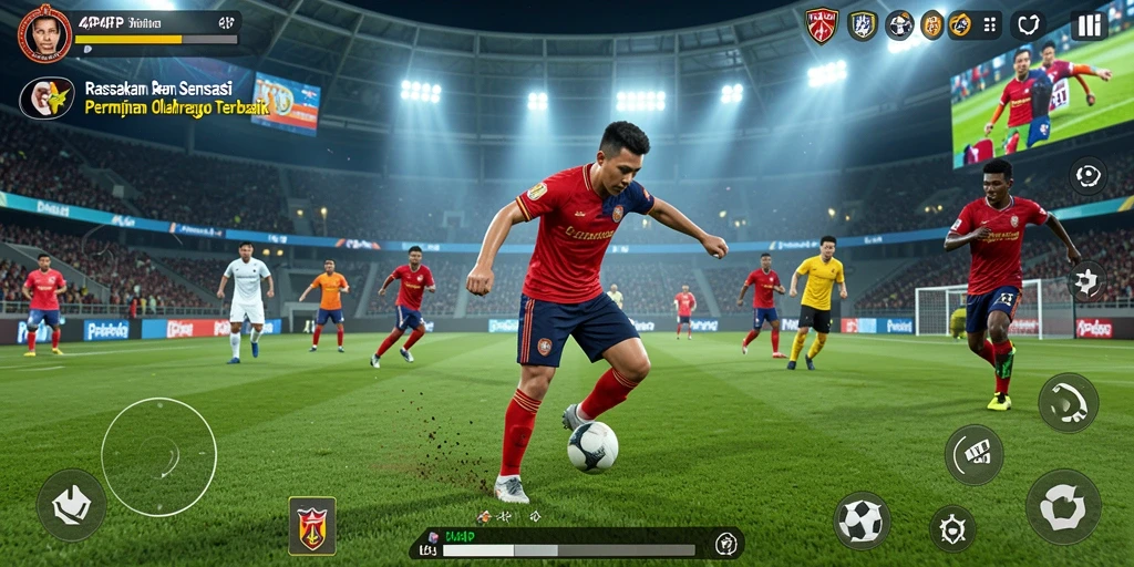 Tampilan gameplay <strong>4P4P</strong> yang menampilkan aksi mendebarkan di arena olahraga.