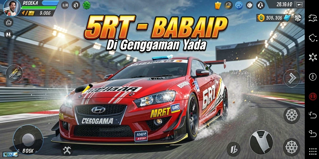 Gameplay balap menegangkan di 5RT dengan mobil-modifikasi yang mengesankan.