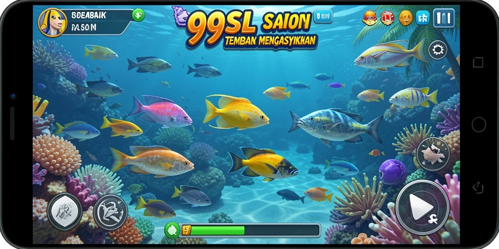 Screenshot gameplay Tembak Ikan yang menarik dan penuh warna.