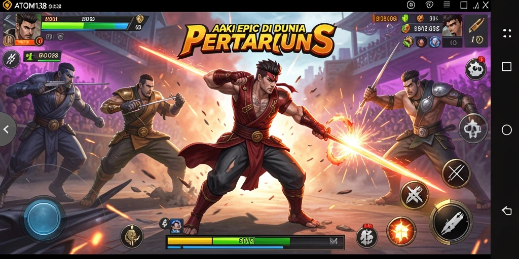 Tangkapan layar dari gameplay menegangkan ATOM138.