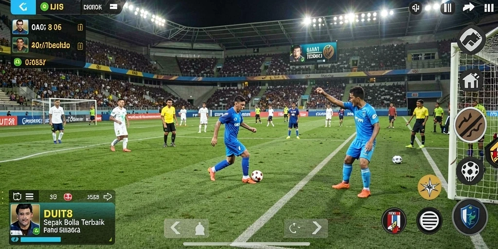 Tampilan gameplay menarik dalam permainan sepak bola DUIT8.