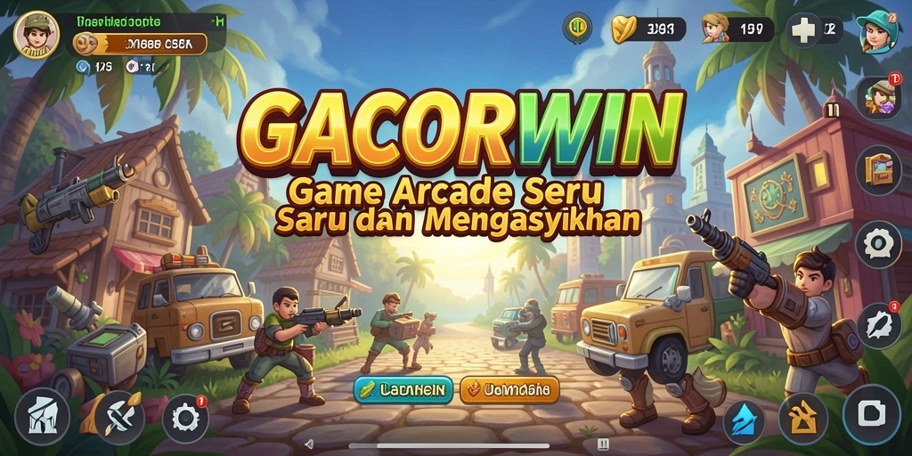 Screenshot GACORWIN menampilkan gameplay Arcade yang seru dan penuh warna.