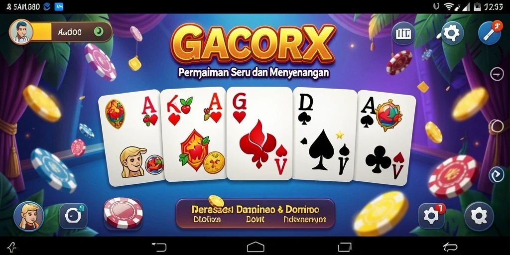 Tampilan gameplay seru GACORX dalam permainan Domino.