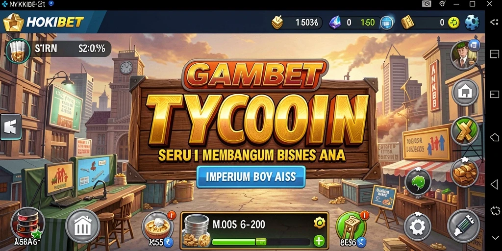 Screenshot permainan HOKIBET menunjukkan berbagai aktivitas bisnis yang menarik.