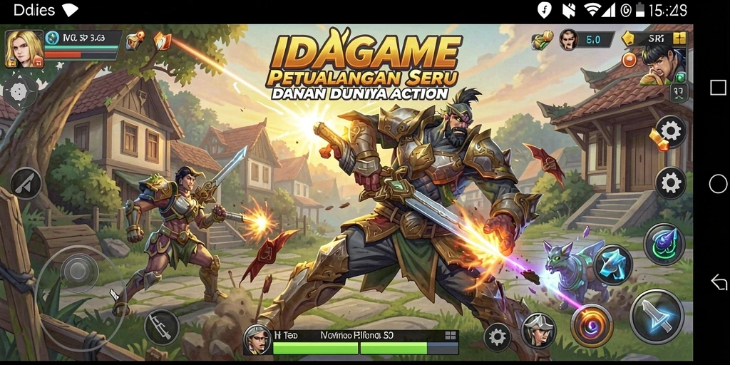 Screenshot gameplay IDAGAME menampilkan aksi mendebarkan di lapangan pertempuran.