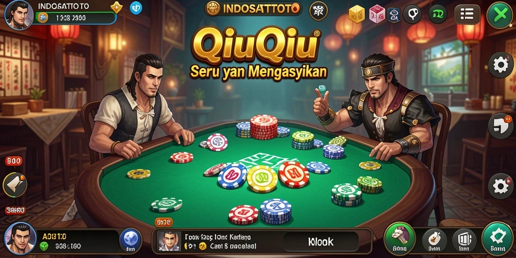 Tampilan gameplay seru dari INDOSATTOTO saat bermain QiuQiu.