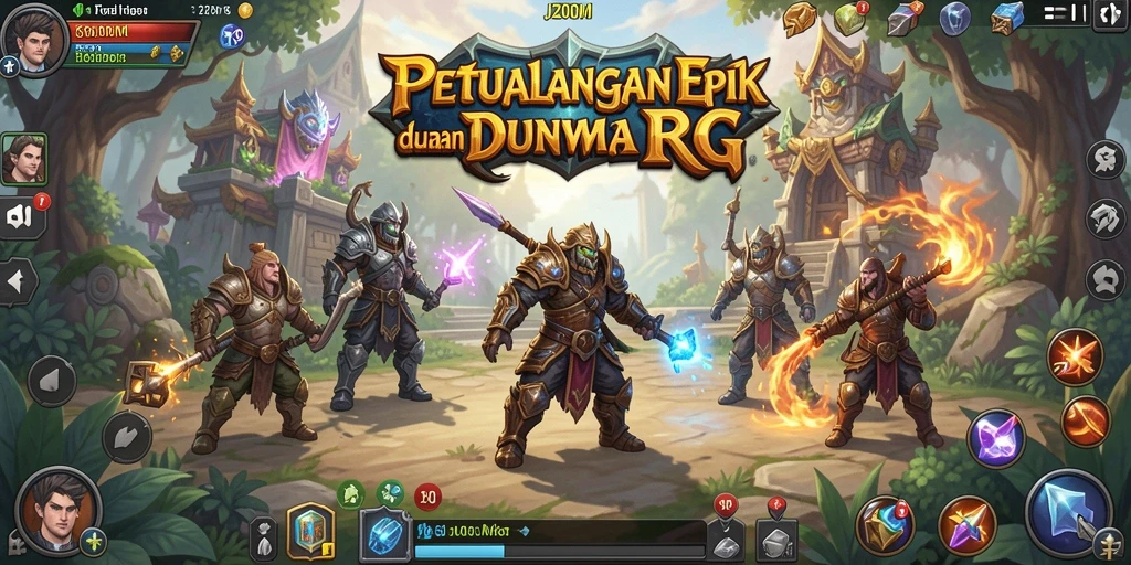 Screenshot gameplay J200M menampilkan aksi seru dalam petualangan RPG.