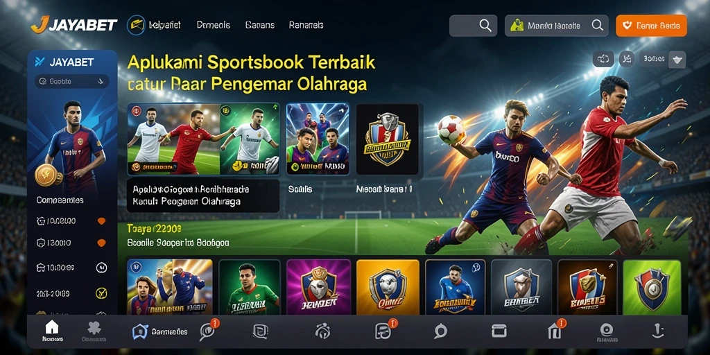 Tampilan menarik dari aplikasi JAYABET yang menampilkan taruhan olahraga.
