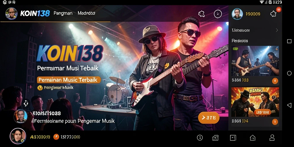 Tampilan gameplay KOIN138 dengan berbagai tantangan musik yang seru.