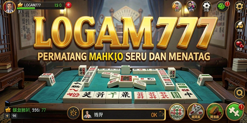 Screenshot menunjukkan gameplay Mahjong yang seru di LOGAM777.