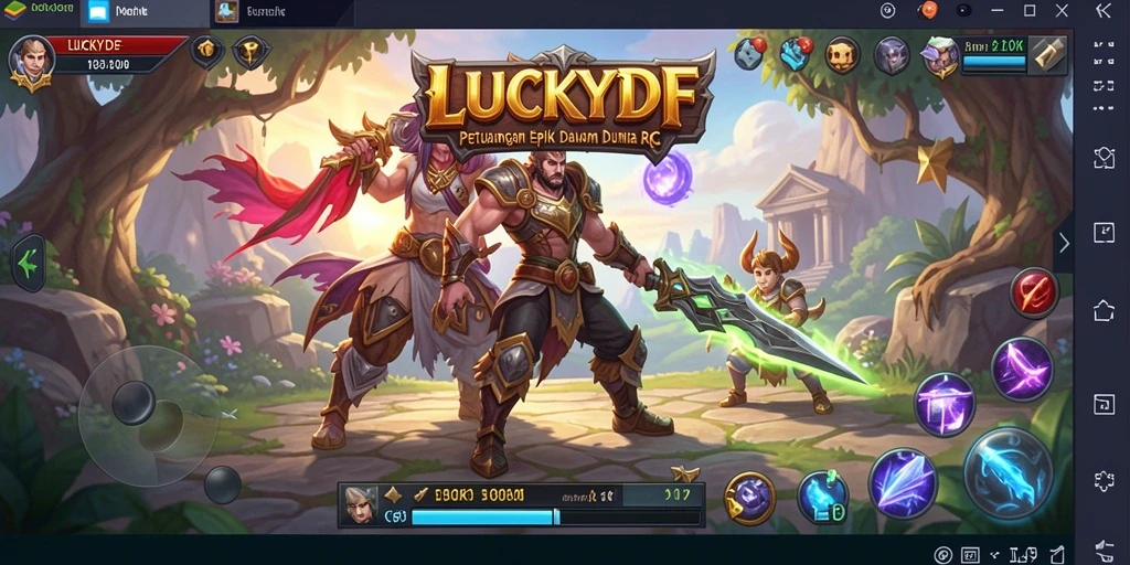 Tangkapan layar gameplay LUCKYDF menampilkan aksi pertarungan seru di dunia RPG.