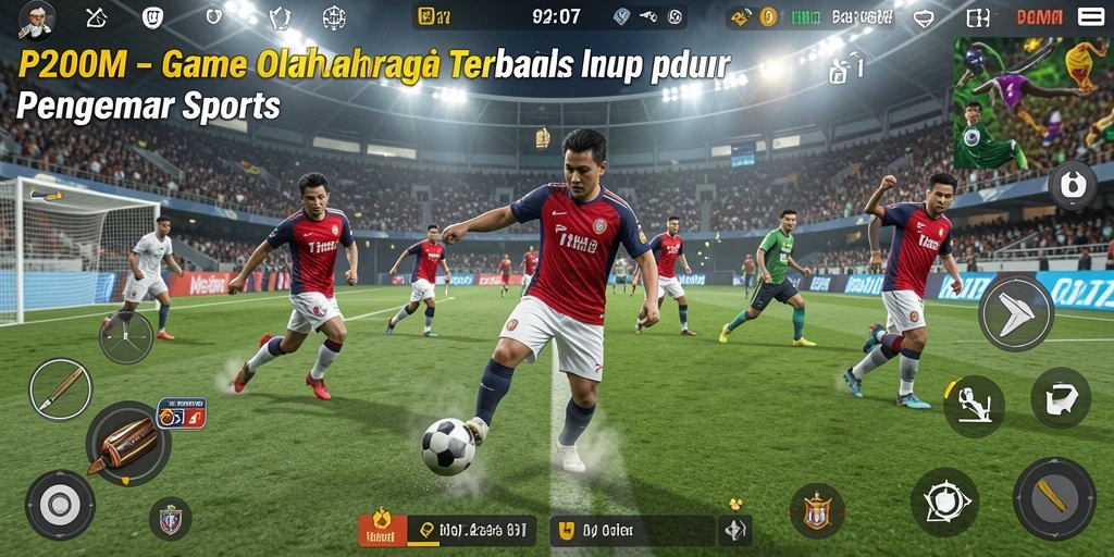 Tampilan permainan yang seru dalam P200M dengan aksi olahraga yang mendebarkan.