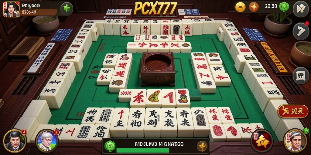 Tangkapan layar utama PCX777 menampilkan pengalaman seru bermain Mahjong.