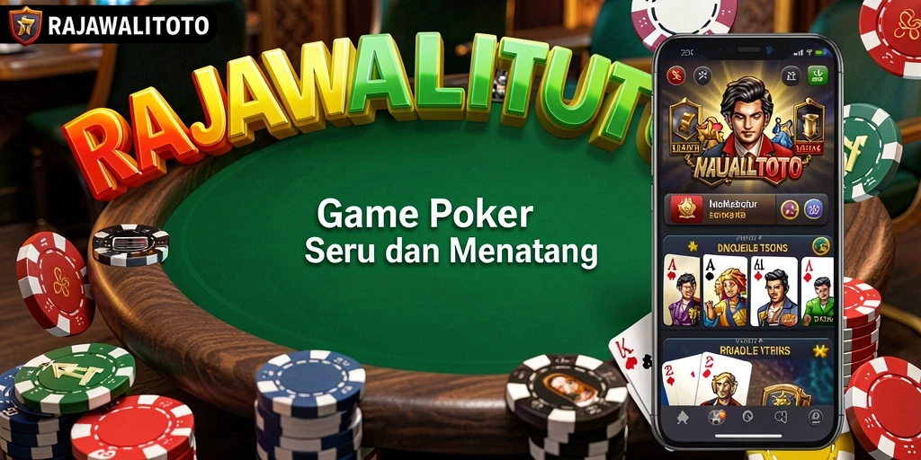 Tampilan gameplay seru dalam RAJAWALITOTO menampilkan taruhan Poker yang mendebarkan.