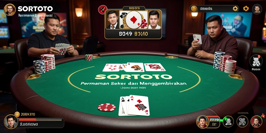 Screenshot utama SORTOTO menunjukkan pemain sedang menikmati permainan poker.