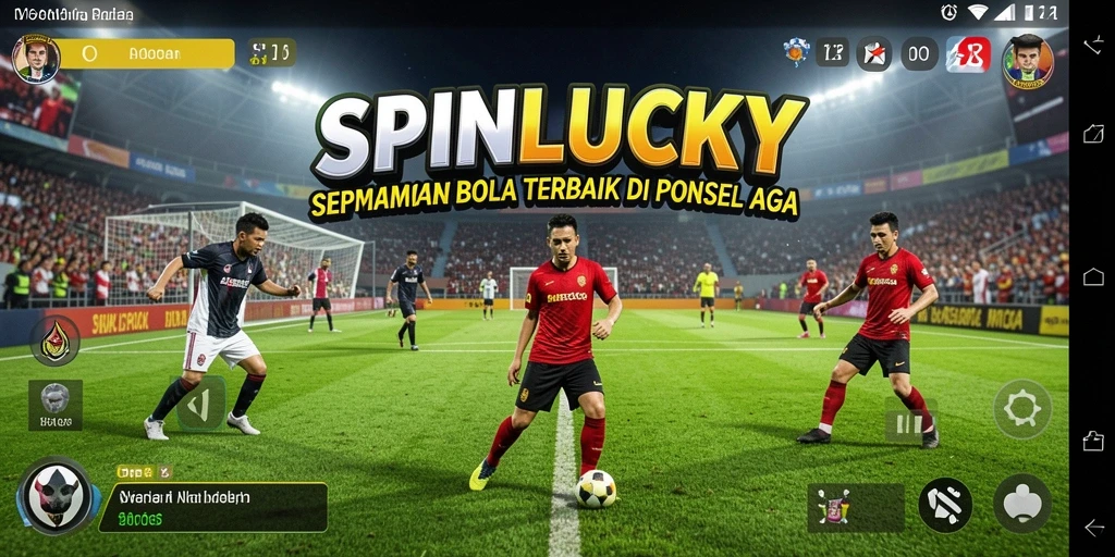 Screenshot gameplay SPINLUCKY dengan aksi sepak bola mendebarkan.