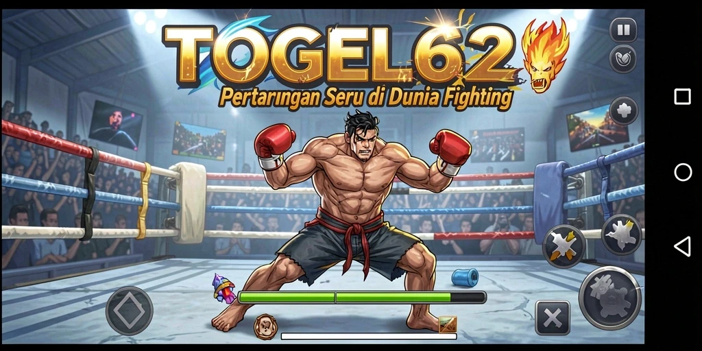 Tangkapan layar utama <strong>TOGEL62</strong> menampilkan pertempuran seru antara karakter-karakter unik.