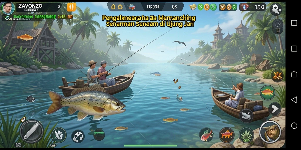 Gameplay memancing yang mendalam dan realistis di ZAVONZO.